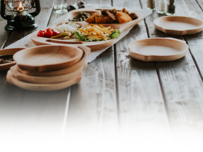 Wooden tray, wooden dinnin bowl