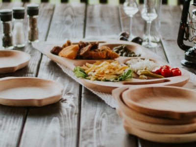 faboltray natural wooden dinning bowls